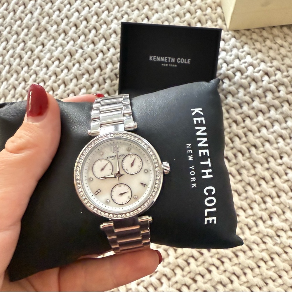Kenneth Cole Silver Studded Watch